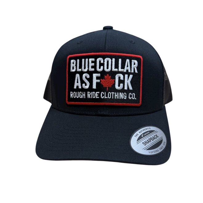 BLUE COLLAR AF CURVED TRUCKER HAT BLACK