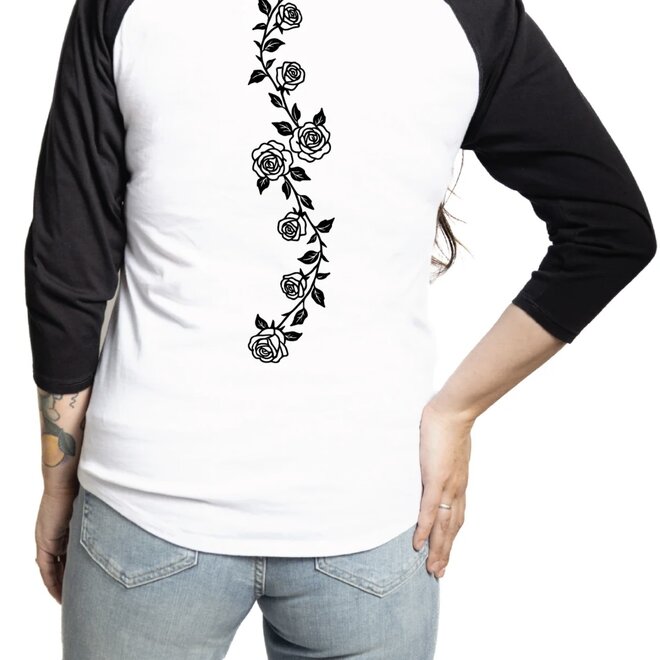 BD SILENT STRENGTH RAGLAN TEE WHITE/BLACK