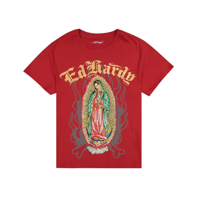 MARY RHINESTONES BOXY SS TEE TANGO RED