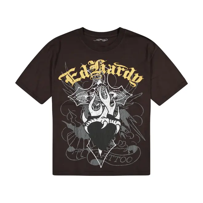 CROSS BOXY SS TEE VTG BLACK