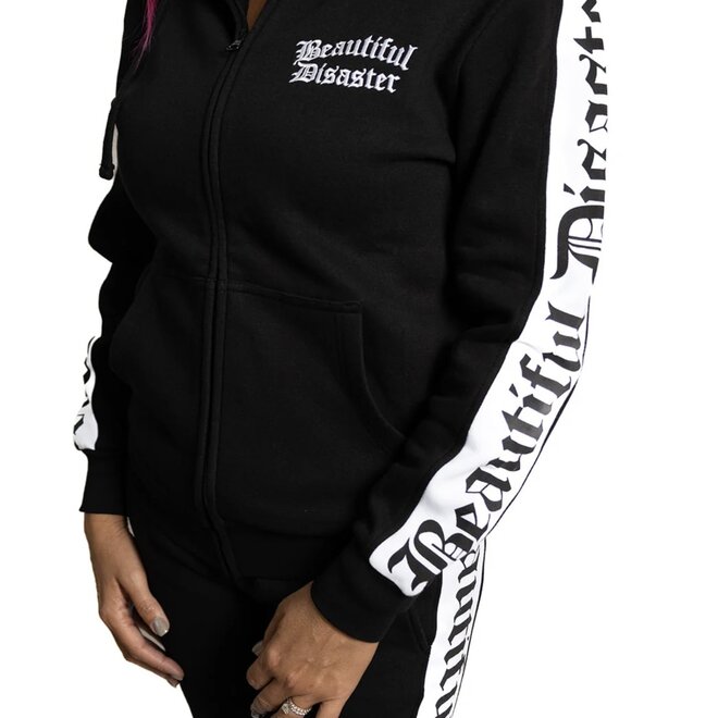 PUNK PRINCESS ZIP HOODY BLACK