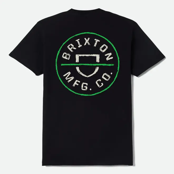 CREST 2 SS TEE BLACK STONE GREEN