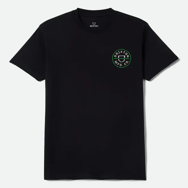 CREST 2 SS TEE BLACK STONE GREEN