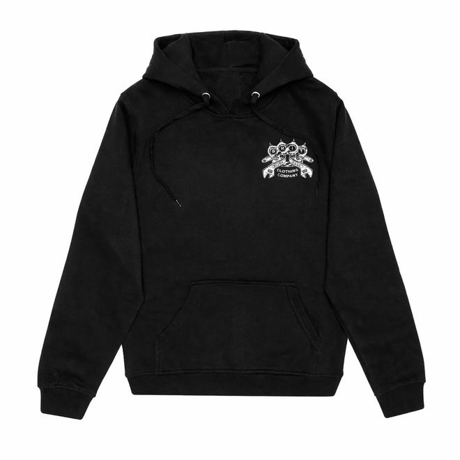 HPKB PO HOODY BLACK WHITE