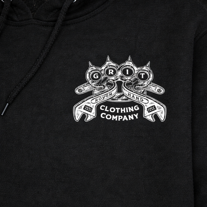 HPKB PO HOODY BLACK WHITE