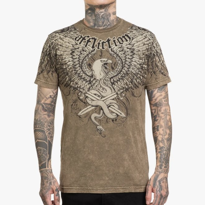 DECLARATION SS TEE DUSTY OLIVE LAVE WASH