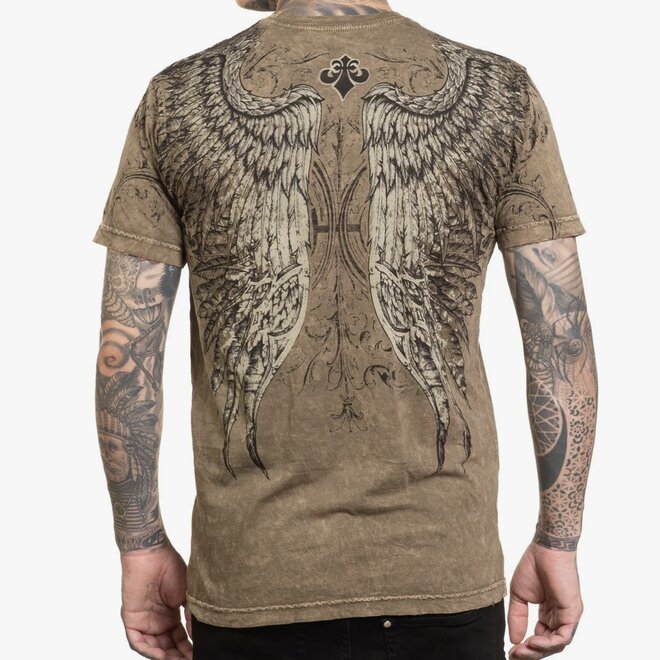 DECLARATION SS TEE DUSTY OLIVE LAVE WASH