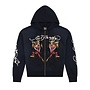 TIGER FLAME BOXY ZIP HOODY SUNFADE NAVY