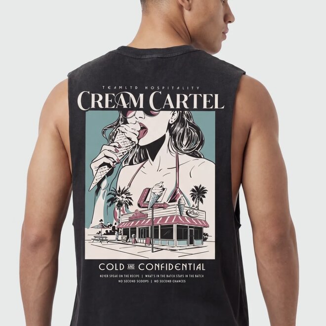 CREAM CARTEL AUSSIE TANK WASHED BLACK