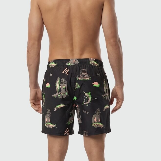 BLACK CATCH OF THE DAY SWIM SHORTS BLACK