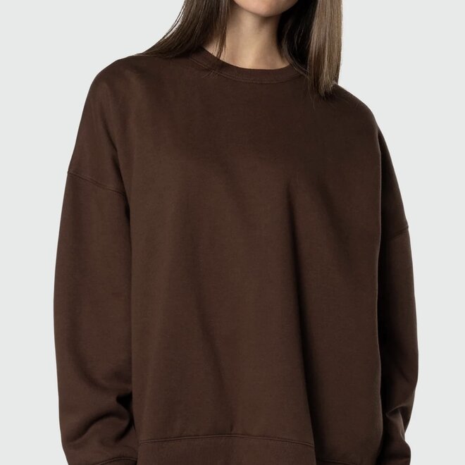 OVERSIZED CREW DARK BROWN