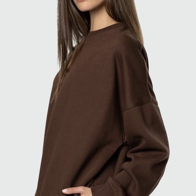 OVERSIZED CREW DARK BROWN