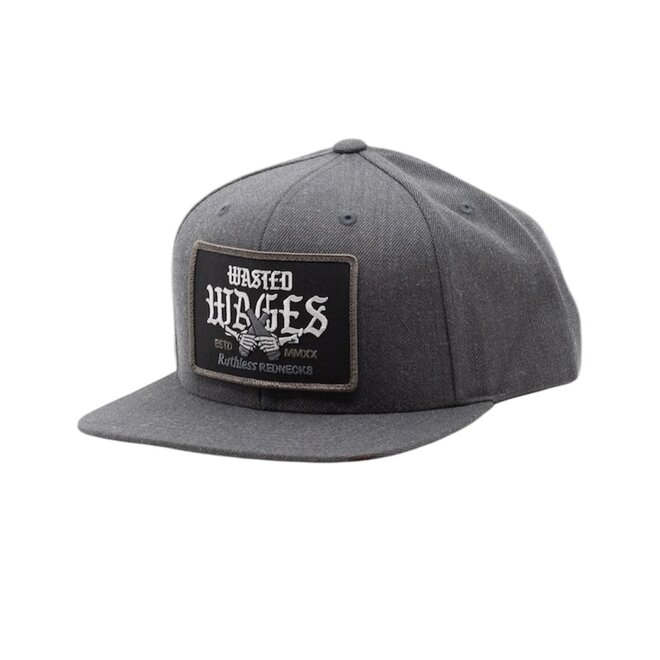 CHEERS CURVED BRIM HAT CHARCOAL WHITE PATCH
