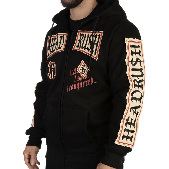 THE CONQUERED ZIP HOODY BLACK