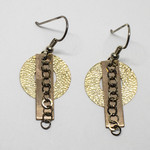 Audrey Hoffman ROSE & GOLD FILLED & OXIDIZED SILVER EARRINGS ASE28