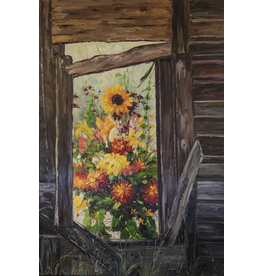 Karl W. Hoffman "WHERE FLOWERS GROW" 60x40 Palette Knife Oil Painting