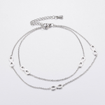 Fashion Jewelry STAINLESS  DOUBLE INFINITY ANKLET FJA14