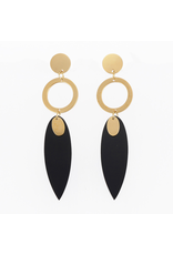 Fashion Jewelry *GOLD STAINLESS ENAMEL EARRINGS FJE102