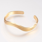 Fashion Jewelry GOLD STAINLESS CUFF KAB52