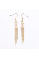 Fashion Jewelry GOLD STAINLESS CZ EARRINGS FJE2F