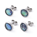 Fashion Jewelry STAINLESS ABALONE STUD EARRINGS FJE7