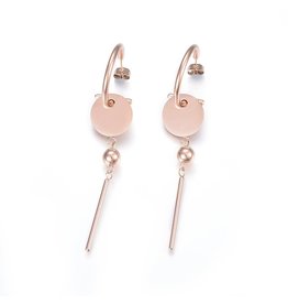 Fashion Jewelry ROSE STAINLESS DANGLE EARRINGS FJE84