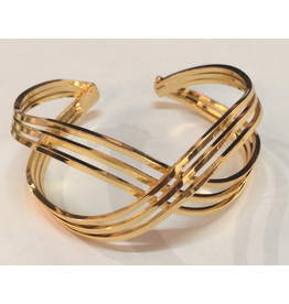 Fashion Jewelry GOLD STAINLESS CUFF KAB56