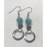 Fashion Jewelry STAINLESS AMAZONITE EARRINGS FJEE2