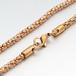 Fashion Jewelry ROSE STAINLESS 3.2MM POPCORN CHAIN FJN18-30