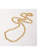 Fashion Jewelry GOLD STAINLESS 4MM ROLO CHAIN FJN43