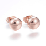 Fashion Jewelry ROSE STAINLESS ROUND STUD EARRINGS FJE110