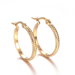 Fashion Jewelry *GOLD STAINLESS HOOP EARRINGS FJE6E