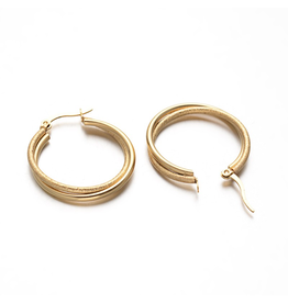 Fashion Jewelry GOLD STAINLESS HOOP EARRINGS FJETR