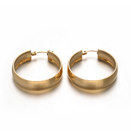 Fashion Jewelry GOLD STAINLESS HOOP EARRING FJE97