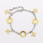 Fashion Jewelry MIXED STAINLESS CIRLE & CROSS ANKLET FA041