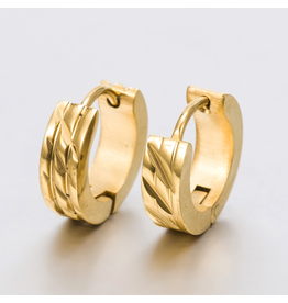 Fashion Jewelry GOLD STAINLESS HUGGIE EARRINGS FJE2J
