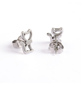 Fashion Jewelry STAINLESS CAT STUD EARRINGS FJES1
