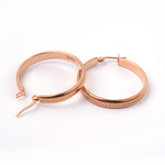 Fashion Jewelry ROSE STAINLESS HOOP EARRINGS FJE22
