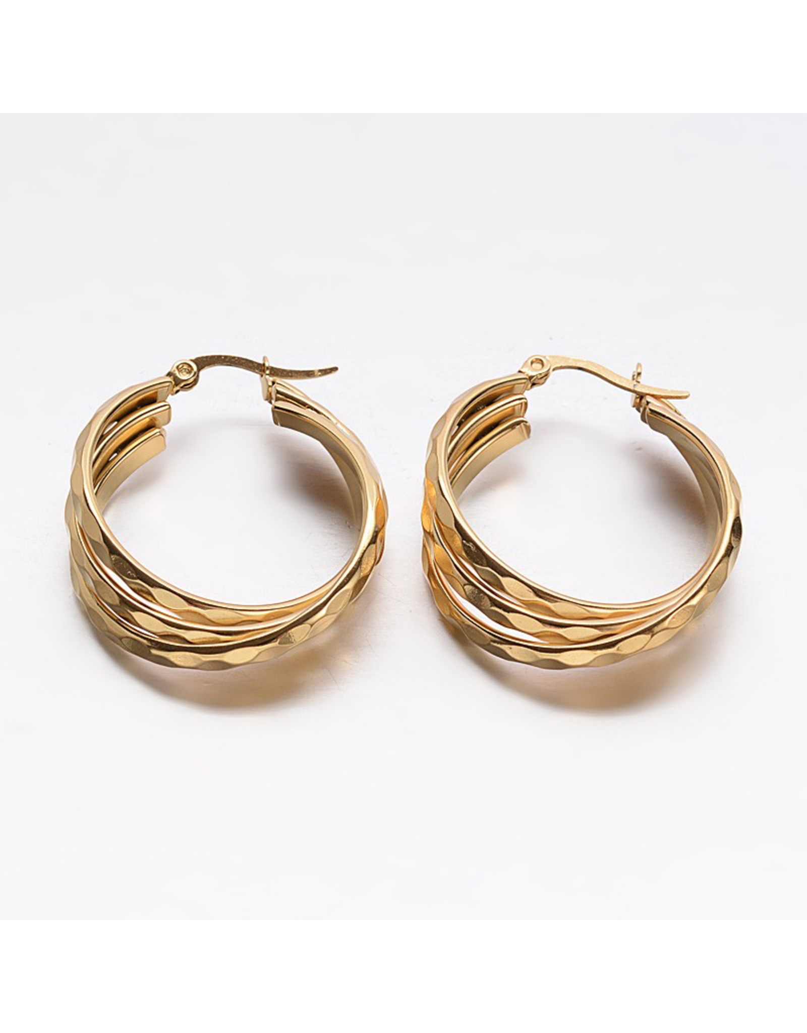 Fashion Jewelry *GOLD STAINLESS HOOP EARRINGS FJE41
