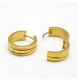 Fashion Jewelry GOLD STAINLESS  HUGGIE EARRINGS FJESG
