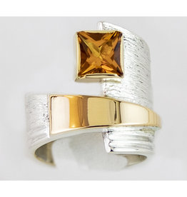 Karl W. Hoffman SILVER/14KT YELLOW GOLD CITRINE WRAP RING KWH611-7.5