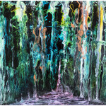 Thomas Moxley "ENTERING THE FOREST" 24X24 mixed media on board