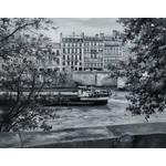 Karl W. Hoffman "SEINE RIVER, PARIS" 36x24 Palette Knife Oil Painting