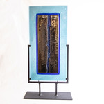 Patrice Carbaugh "MIDNIGHT RIFT" 24x13x5 Fused Glass