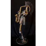 Sherman Rouse "SAX MAN" Recycled Sculpture 62x25