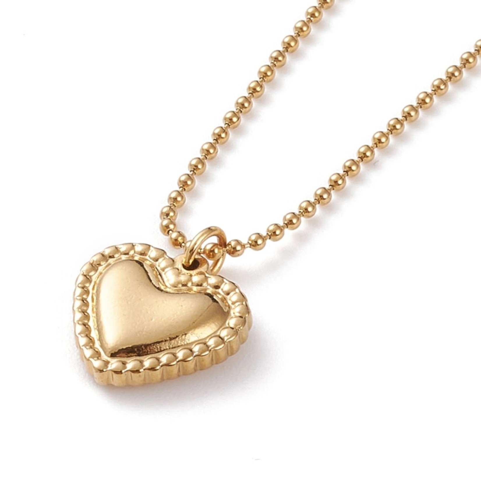 Fashion Jewelry GOLD STAINLESS HEART NECKLACE FJN18