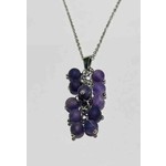 Fashion Jewelry STAINLESS AMETHYST NECKLACE FJNS-18