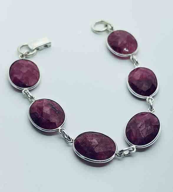 SILVER RUBY BRACELET ASB67 - Art Gallery H