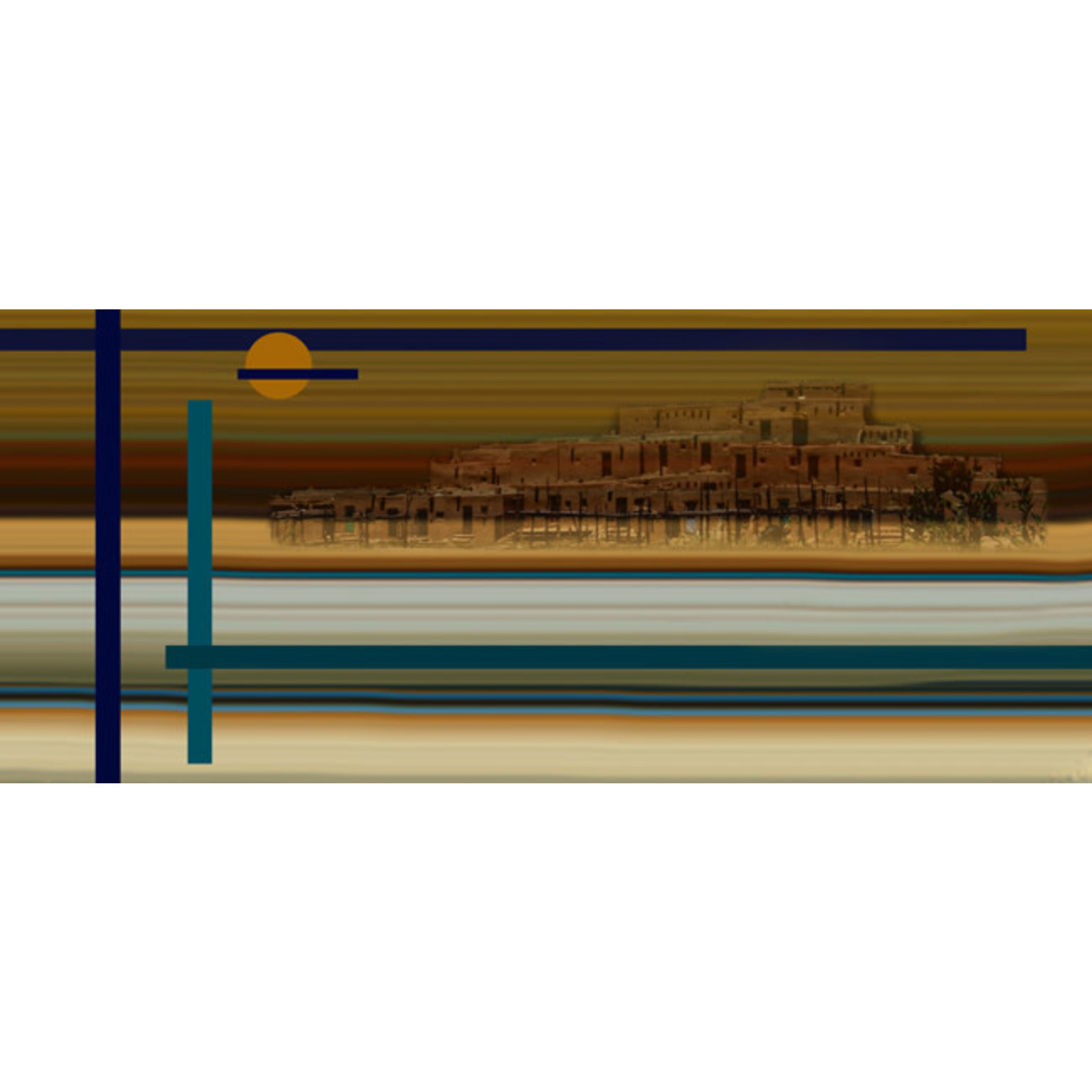 "PUEBLO SPIRIT" 30x60 Acrylic on Metal Art Gallery H