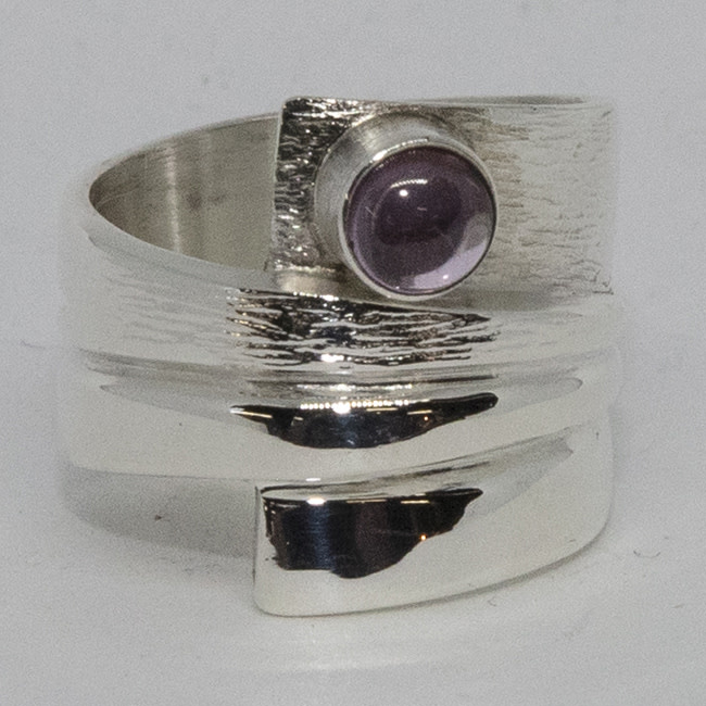 SILVER PINK SAPPHIRE WRAP RING KWH053-5.5 - Art Gallery H